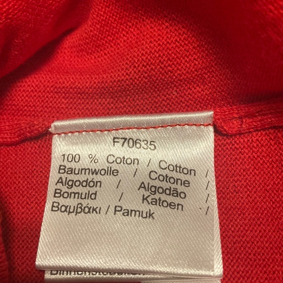 NWT Lacoste V-neck Jersey Sweater - Cherry Red - Picture 6 of 9